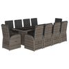 vidaXL Ensemble &agrave; manger de jardin 11pcs avec coussins gris poly rotin