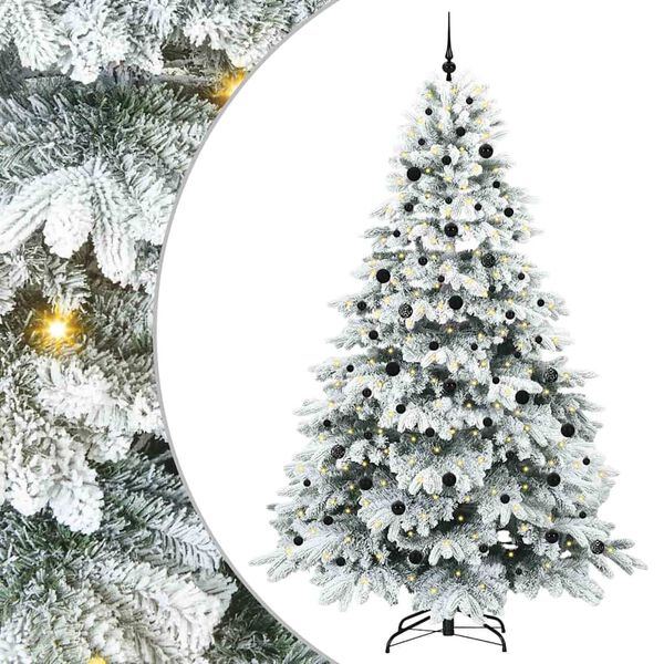 vidaXL Sapin de No&euml;l artificiel avec 300 LED Blanc 240 cm PE et PVC