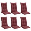 vidaXL Coussins de chaise dossier haut lot de 6 rouge bordeaux m&eacute;lang&eacute;