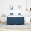 vidaXL Cadre de lit avec matelas Bleu 160 x 200 cm tissu