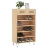 vidaXL Armoire &agrave; chaussures ch&ecirc;ne sonoma 60x35x105cm bois d'ing&eacute;nierie