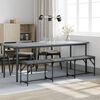 vidaXL Banc &agrave; manger gris fonc&eacute; 186x32x45 cm acier et tissu