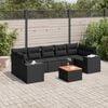 vidaXL Salon de jardin 8 pcs avec coussins noir r&eacute;sine tress&eacute;e