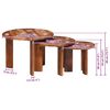 vidaXL Tables basses gigognes 3 pcs Multicolore Bois massif recycl&eacute;