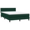 vidaXL Sommier &agrave; lattes de lit et matelas et LED vert fonc&eacute; 160x210cm velours