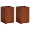 vidaXL Cache-pot de jardin 2 pc Rouill&eacute; 50 x 50 x 75 cm Acier patin&eacute;