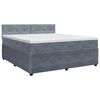 vidaXL Lit boxspring avec matelas Gris fonc&eacute; 160 x 200 cm Velours