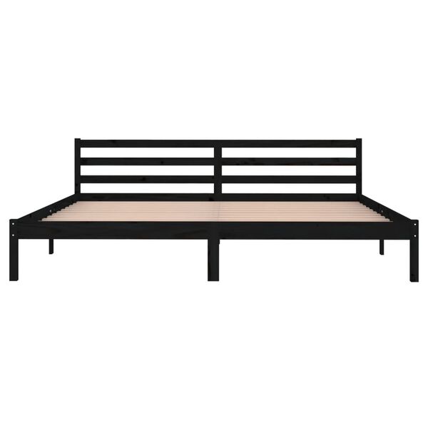 vidaXL Cadre de lit sans matelas bois massif de pin 200x200 cm noir