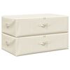 vidaXL Bo&icirc;tes de rangement 2 pcs Tissu 70x40x18 cm Cr&egrave;me