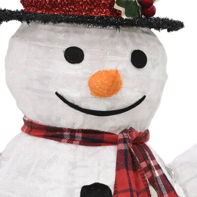 vidaXL Décoration de Noël Figurines de famille Bonhomme de neige à LED