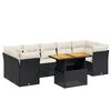 vidaXL Salon de jardin 8 pcs avec coussins noir r&eacute;sine tress&eacute;e