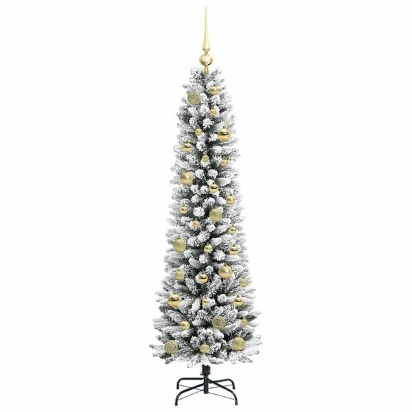 vidaXL Sapin de No&euml;l artificiel Blanc 150 cm PVC, m&eacute;tal et plastique