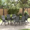vidaXL Ensemble de salle &agrave; manger pour jardin 7 pcs Gris Poly rotin