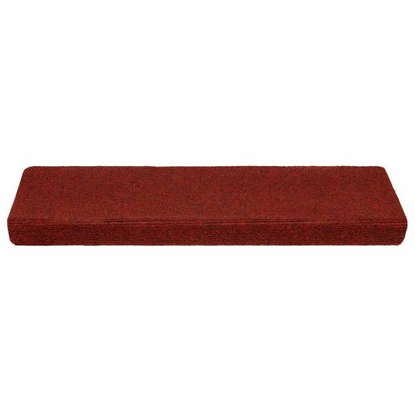 vidaXL Tapis d'escalier autocollants 20 pièces 65 x 21 x 4 cm Bordure rectangulaire rouge bordeaux