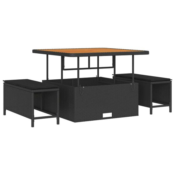 vidaXL Ensemble de canap&eacute; de jardin avec coussin 12 pcs Noir