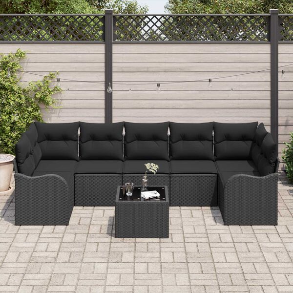 vidaXL Ensemble de canapé de jardin Noir 55 x 55 x 37 cm polyrotin