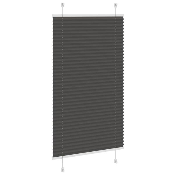 vidaXL Store pliss&eacute; noir 75x150 cm largeur du tissu 74,4 cm polyester