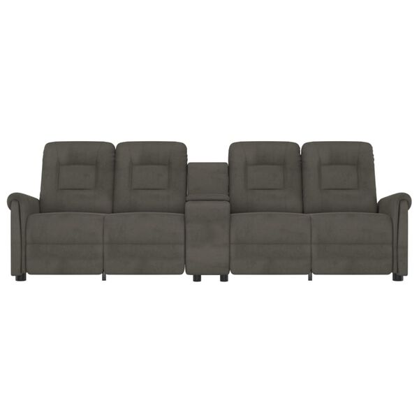 vidaXL Fauteuil de massage inclinable porte-gobelet 4places gris foncé