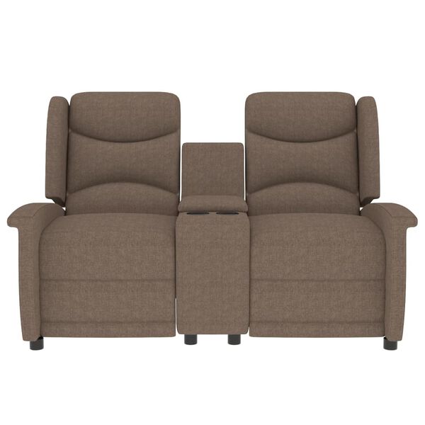 vidaXL Fauteuil de massage inclinable porte-gobelet 2 places taupe