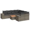 vidaXL Salon de jardin 9 pcs avec coussins gris r&eacute;sine tress&eacute;e