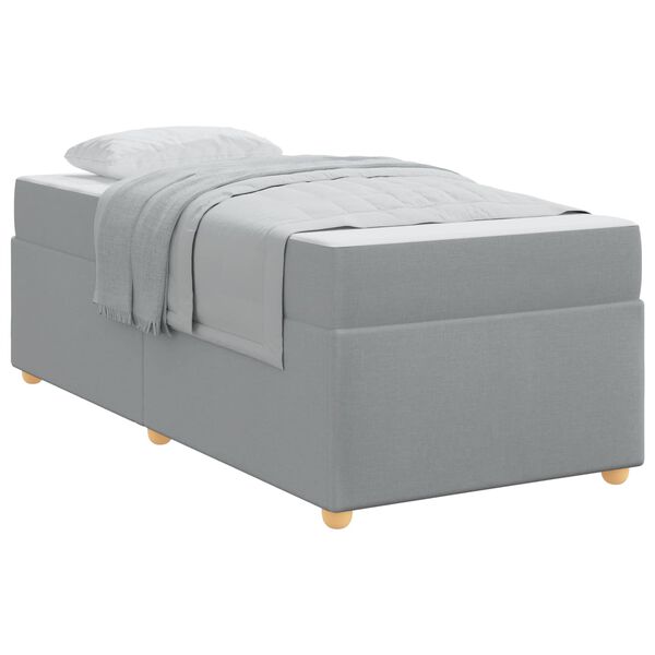 vidaXL Cadre de lit avec matelas Gris clair 100 x 200 cm tissu