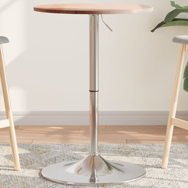 vidaXL Table de bar &Oslash;50x89,5 cm bois massif de ch&ecirc;ne