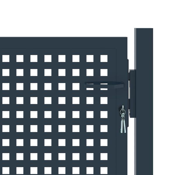 vidaXL Portail de cl&ocirc;ture Anthracite 102x75 cm Acier