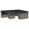 vidaXL Ensemble de canap&eacute; de jardin 10 pcs avec coussins gris