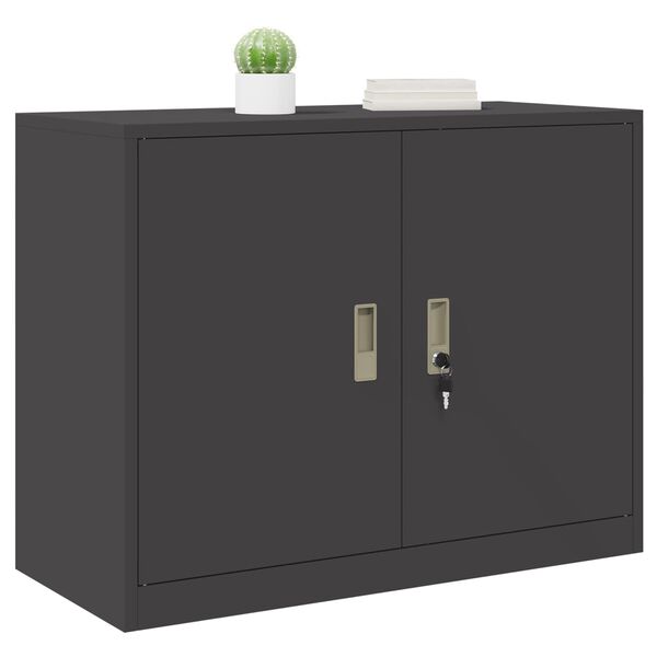 vidaXL Armoire de rangement Noir 90 x 40 x 70 cm Acier