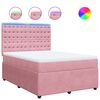 vidaXL Sommier &agrave; lattes de lit avec matelas Rose 140x200 cm Velours