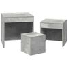 vidaXL Tables gigognes 3 pcs Gris béton Aggloméré