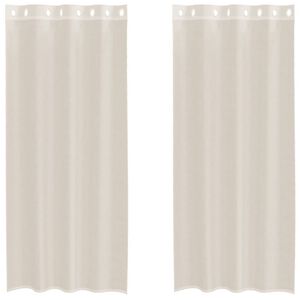 vidaXL Rideaux en voile avec &oelig;illets 2 pcs cr&egrave;me 140x245 cm