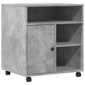 vidaXL Support d'imprimante avec roulettes gris b&eacute;ton 60x50x67 cm