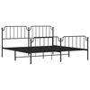 vidaXL Cadre de lit métal sans matelas avec pied de lit noir 193x203cm