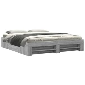vidaXL Cadre de lit sans matelas sonoma gris 180x200 cm