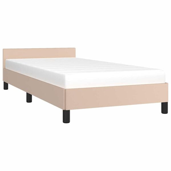 vidaXL Cadre de lit avec tête de lit sans matelas cappuccino 90x200 cm