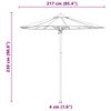 vidaXL Parasol de jardin Gris fonc&eacute; &Oslash; 270 x 260 cm Bambou