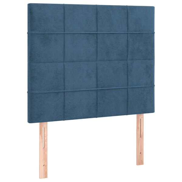 vidaXL T&ecirc;te de lit Bleu fonc&eacute; 90x5x118/128 cm Velours