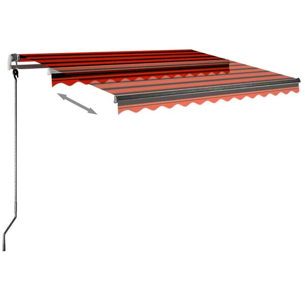 vidaXL Auvent manuel r&eacute;tractable avec LED 350x250 cm Orange et marron