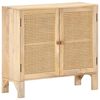 vidaXL Buffet 80x30x73 cm Bois de manguier massif et canne naturelle
