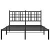vidaXL Cadre de lit métal sans matelas avec tête de lit noir 120x190cm