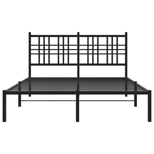vidaXL Cadre de lit métal sans matelas avec tête de lit noir 120x190cm
