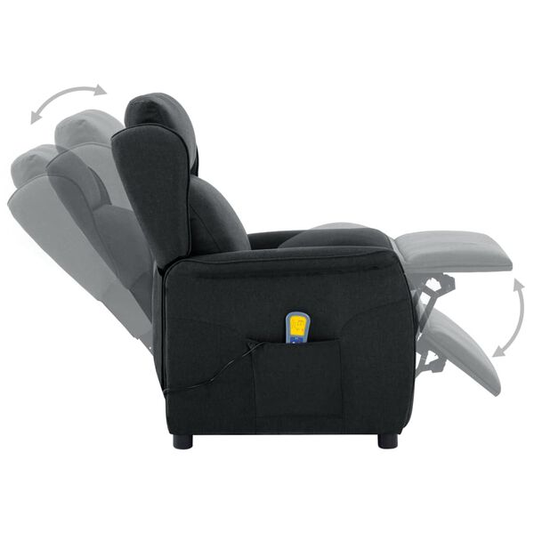 vidaXL Fauteuil de massage Gris foncé Tissu