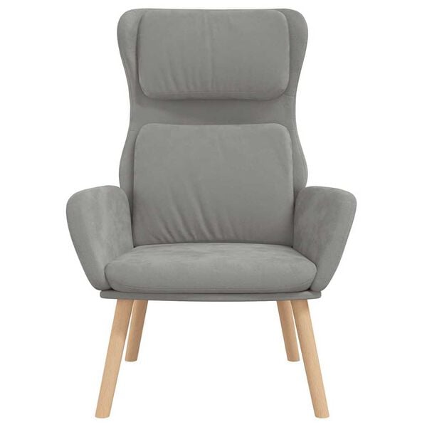 vidaXL Chaise de relaxation Gris clair Velours