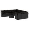 vidaXL Salon de jardin 12 pcs avec coussins noir r&eacute;sine tress&eacute;e