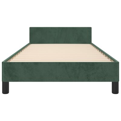 vidaXL Cadre de lit avec tête de lit Vert foncé 80x200 cm Velours