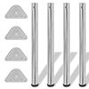 vidaXL 4 pieds de table r&eacute;glables en hauteur 710 mm Chrom&eacute;