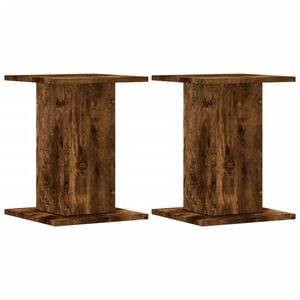 vidaXL Supports de haut-parleurs 2 pcs ch&ecirc;ne fum&eacute; bois d'ing&eacute;nierie