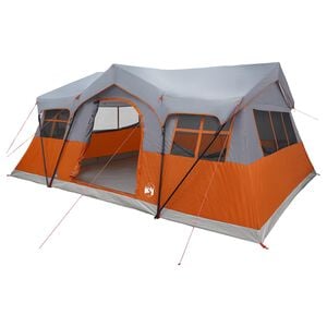 vidaXL Tente familiale 487 x 340 x 216 cm Gris et orange