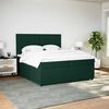 vidaXL Sommier &agrave; lattes de lit et matelas Vert fonc&eacute; 200x200cm Velours